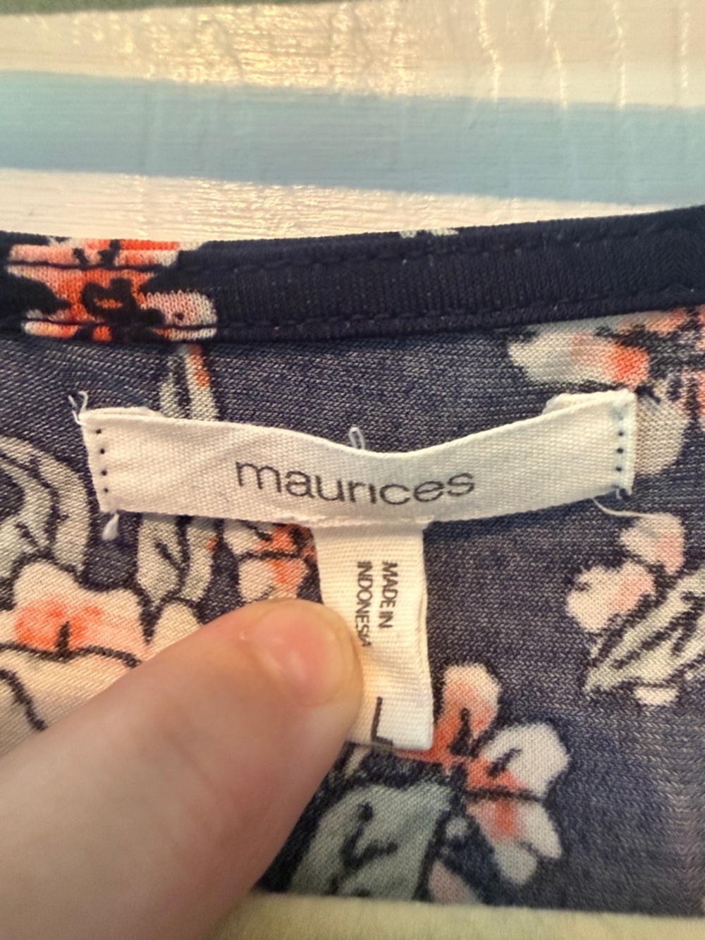 Maurices Navy Floral Wrap Romper with Pink & Cream Flowers - Picture 2 of 8